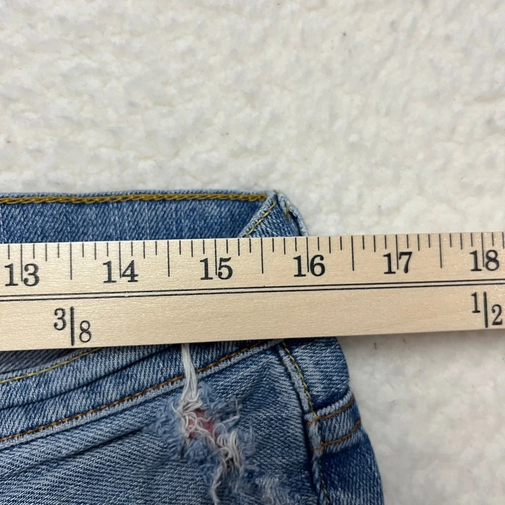 Lucky Brand Jeans Mens 32 Blue Straight Leg Short Distressed Dungarees Denim‎